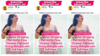 Desi Bhabhi Latest Trending Viral Saree Stripping – Full Nude Pssy Closeup Captured – Giving Blowjob with Full Face Mms